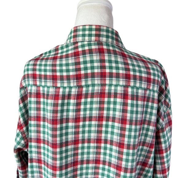 Lady Footlocker Plaid Button-Down – Festive Flair Meets Everyday Comfort Sz L - Picture 3 of 10